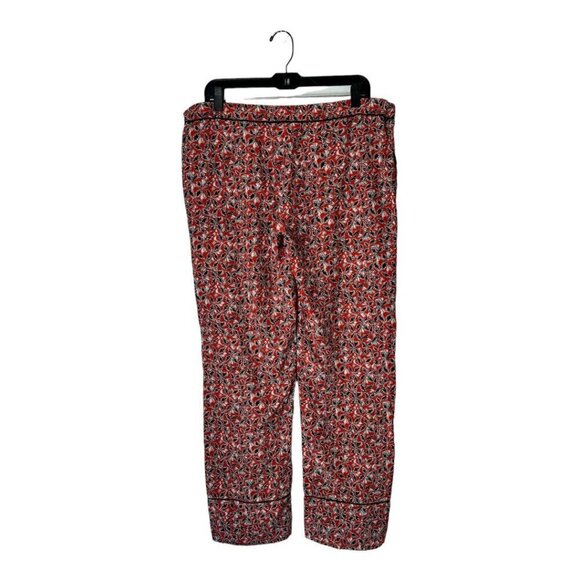 Marni Pants Womens 10 Red Silk Abstract Floral Print‎ Flowy Wide Leg - Picture 2 of 10